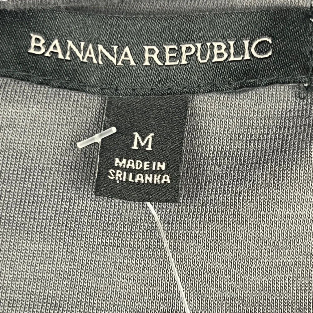 Banana Republic Quilted Knit Jacket M Black Full Zip Modern Sleek Casual Preppy